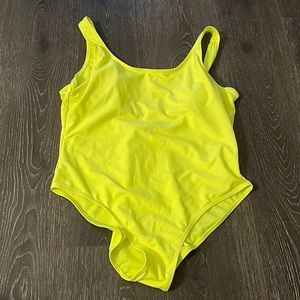 Neon yellow one piece swimsuit